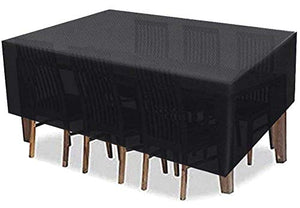 QIANC Coperture per Mobili da Giardino,Copertura Tavolo Giardino Esterno,Impermeabile e Resistente UV,per divani e sedie,325x208x58cm(127x81x23in)_Black