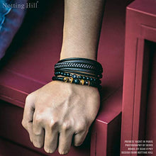 Notting Hill Bracciale Uomo Bracciale in Pelle Intrecciata Braccialetti in Polsino da Polso Personalizzati Bracciali con Chiusura Magnetica Regali Uomo di Compleanno Regali di Natale
