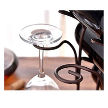 Dniu, portabottiglie in metallo con portabottiglie per vino, con 4 bottiglie di vino, ripiano in legno autoportante, base antiscivolo per cucina, cantina, bar