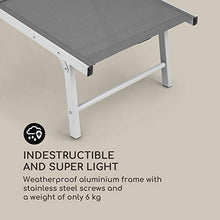 blumfeldt Sunnyvale - Sedia a Sdraio da Giardino, Lounger, Schienale con 4 Regolazioni, Poggiapiedi Pieghevole, Superficie: 174 x 51 cm, Materiale Idrorepellente, PVC/Poliestere, Grigio