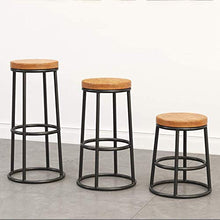 YS Sedia Sgabello da Bar Sedile Bar, Moderno, Semplice, Rotondo in Legno, Ferro, Arte, Casa, Pranzo, Tempo Libero, Ristorante, Nordico,45 cm,45 cm