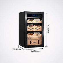 Umidificatore Legno di Cedro, humidor sigari LED con Touch Screen LED, Volume 55 L, Adatto per 200-260 Sigari, 60 W, Temperatura Interna 12-23° C, umidità Fino al 70%, Nero