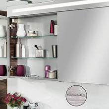 Fackelmann B.Clever - Set di mobili da bagno, 2 pezzi, 120 cm, in legno di frassino con mobiletto sottolavello, con doppia vasca in marmo pressofuso e armadietto a LED