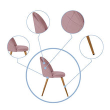 OFCASA Sedie sedie sala da pranzo Set da 2 in morbido velluto sedie schienale con gambe in metallo per sala da pranzo soggiorno ufficio mobili moderni hotel ristorante sedie(Rose)