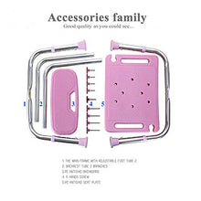 Sgabello da bagno medico Anziani Bambini incinti Disabili Cassaforte Anti-caduta Vasca da bagno Doccia Schienale Sedia Panca da campeggio Seggiolino Ottomano-Sedia rosa