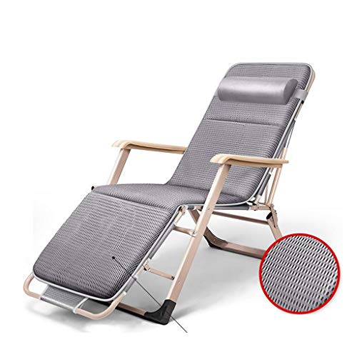 Moolo Lettino Prendisole Sedie Adagiantesi del Patio, Sedie A gravità Zero Sedia Sedie A Sdraio da Giardino Reclinabile Patio Campeggio della Spiaggia Sedia A Sdraio (Color : Gray)