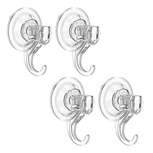 Ganci Ventosa Ganci da Parete Ganci per Bagno Cucina Ventosa Forte Senza Trapano Ventose per VetroMax Ventose per Bagno Doccia Vetro Cucina Accappatoio Parete Porte Organizzare, Trasparenti 4 Pezzi