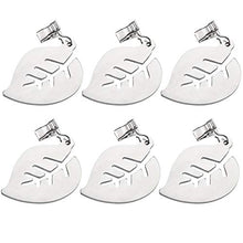 Pesi per tovaglia con clip, 6 pezzi, con clip, per picnic, matrimoni, feste, giardino, in acciaio inox, antivento, resistente, per interni, cucina, ristorante e casa (foglie)