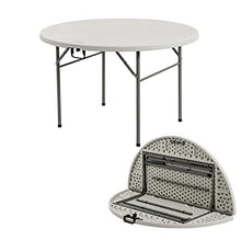 CYBDM - Tavolo pieghevole rotondo con cavalletto pieghevole, 122 cm, per feste, catering, barbecue, giardino