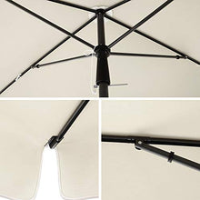 SONGMICS Ombrellone da Balcone Rettangolare 1,8 x 1,25 m, Protezione UPF 50+, Parasole Inclinabile, Telo Rivestito in PA, Borsa da Trasporto, Giardino Terrazzo, Base Non Inclusa, Beige GPU180M01