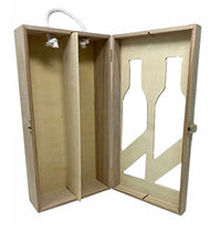 Vetrineinrete® Cassetta portabottiglie in Legno A 2 posti Scomparti Personalizzabile Scatola per Bottiglie di Vino Champagne per decoupage 93099 X64