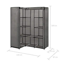 Soulong - Armadio portatile in tessuto, per camera da letto, armadio, a forma di L, con binari 130 x 87 x 169 cm