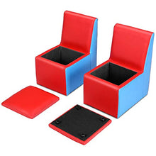 Cay2T - Divano per Bambini, Set Tavolo e sedie Multifunzione 2 in 1, 2 divani con vano Contenitore -Pizza-