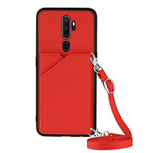 Custodia per telefono con porta carte di credito per oppo A9 2020 / A5 2020 / A11 / A11X (rosso)
