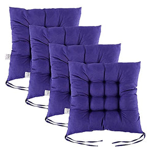 eewopjkj - Set di 4 cuscini quadrati per sedia da pranzo, con cinghie da 40 x 40 cm, per interni, esterni, giardino, ufficio, soggiorno, colore: blu navy