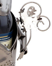 BRUBAKER portabottiglie per vino Babbo Natale - Decorazione natalizia in metallo - con biglietto di auguri per regalo di vino