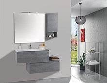 mazzoni Mobile da Bagno Sospeso 100cm Pensile P18cm Boston 15 Grigio Cemento