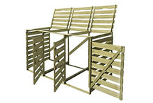 Copripattumiera in legno, capanno della spazzatura con triplo rivestimento per giardino, cortile, terrazza, terrazza, terrazza, 3 x 240 l