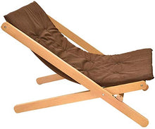 Sedia pieghevole in legno da giardino con cuscino in spugna ad alto rimbalzo e cuscino prendisole, sedia a sdraio per patio (colore: marrone)-marrone