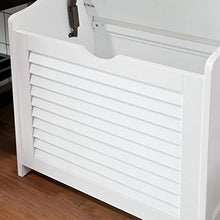 SoBuy® Cesto portabiancheria con Sacco per Biancheria, Panca Contenitore, bianco, FSR40-W,IT