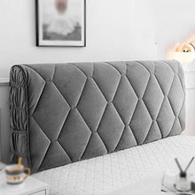 ASDFY Copri-Letto in Tessuto all-Inclusive Copri-Letto in Tinta Unita Parapolvere per Schienale Copri-Comodino Copri-Letto Morbido Addensato （Grigio）