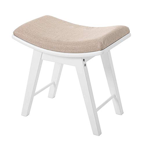 EXCLVEA Sedile per Trucco per Camera da Letto Vanity Sgabello, Trucco Moderno Dressing feci con Concavo sede di Superficie, Panchina Imbottita con Gambe Rubberwood, 286lb capacità, for Camera