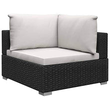 vidaXL Set Divani da Giardino 12 pz con Cuscini Foderati Lavabili Modulare Leggero Elegante Arredi da Esterno in Polyrattan Nero Telaio in Acciaio
