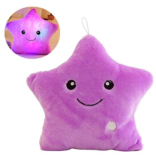 KAIKUN Cuscini Bambini Decorativi Cuscini Decorativi Bambini Simpatici Cuscini per Ragazze Cuscini Carini Cuscino Morbido per Bambini plushie Lussuoso Star,Purple