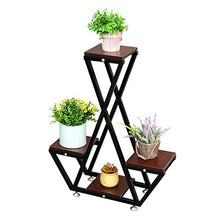 Fioriera Iron Art Flower Stand 4 Tier, Rack Multifunzione da Pavimento, Stand per Piante Multiple
