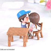 POHOVE - Set di 8/9 sedie e tavolo in miniatura, set di sedie in resina, mini sedie decorative in resina floreale, kit di decorazioni per casa delle bambole