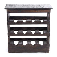 DESIGN DELIGHTS CANTINETTA "RUSTIQUE" - Portabottiglie in Legno Massiccio, 70 x 70 x 38 cm, nero