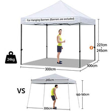 Yaheetech Gazebo 3x3 M Pieghevole Giardino Impermeabile Tendone da Sole Ombreggiante Terrazzo Esterno Bianco Richiudibile in Acciaio Robusto Telescopico da 227 a 245 cm Eventi Feste con Borsa a Ruote