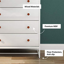 Cassettiera con 4 cassetti, moderna cassettiera laterale con ampio spazio di archiviazione, organizer funzionale con base in metallo per la casa, bianco puro