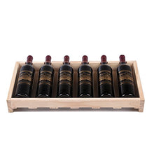 Wine Rack Fyxd Legno Grezzo cremagliera di Vino Ornamento portabottiglie in Legno massello espositore Vino armadietto Vino 6 Bottiglie Regalo del papà