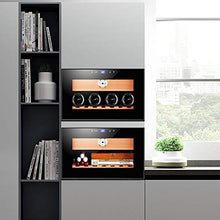 VIY Umidificatore per Sigari, Humidor, 12-23 °C, Display Digitale, 50 W, 38 Db, Illuminazione a LED, 25 L, Touch, 150 Sigari, Ripiani in Legno di Cedro, Nero