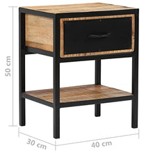 vidaXL Comodino 40x30x50 cm Tavolino da Notte Comò Arredo Cassettiera Mobiletto per Camera da Letto Arredamento Interni Legno Massello di Mango