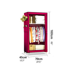 Jixi Semplice Freestanding Portatile Armadio Coperto Closet Garment Armadio Organizzatore con appesi Rack e Ripiani eposito preliminare Armadio (Color : Brown)