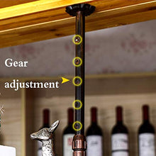 FCXBQ Portabottiglie Industriale da Appendere Portabottiglie Rustico Portabottiglie Altezza Regolabile Soffitto Galleggiante Porta calici per Appendere Cocktail o Flute da Champagne per Cucina Bar
