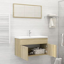 vidaXL Set Mobili da Bagno 2 pz Rovere Sonoma in Truciolato