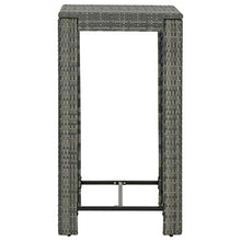 FAMIROSA Tavolo da Bar da Giardino Grigio 60,5x60,5x110,5 cm Polyrattan