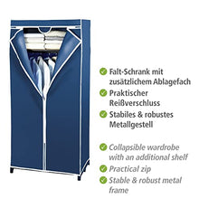 WENKO Armadio Air con ripiano - TNT traspirante, Polipropilene, 75 x 160 x 50 cm, Blu