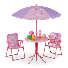 Relaxdays, Rosa Tavolo Bambini con Ombrellone, Set con 2 Sedie, da Campeggio & Giardino, Tavolino Picnic