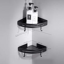 Ibergrif M34033B - Mensola Doccia con 2 Ganci, Angolo Organizer per il Bagno, Cestello Portaoggetti, 3M Senza Trapani, Spazio in Alluminio, 2 Confezioni