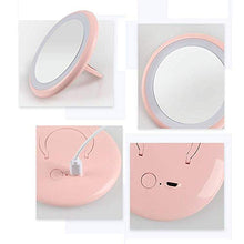 ADSE Specchio per Il Trucco Specchio per Il Trucco a LED 2 Specchietti Cosmetici Illuminati con luminosità Ricaricabile Specchio Rosa