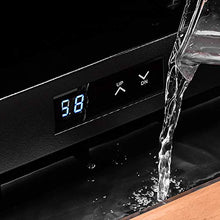 Humidor Acciaio Inox, Umidificatore per Sigari con 2 Ripiani Ed 2 Cassetto in Cedro, Igrometro Ed Luce LED, Termoelettrico, Porta in Vetro, 70 L, Nero