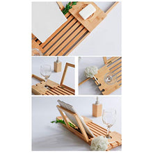 Vasca da Bagno Vassoio in bambù, Portaoggetti da Bagno Regolabile Caddy iPad Lettura Bicchiere da Vino Candelabro Vasca da Bagno Ponte, 50-93x19cm, Adatto per La Casa Homestay Bagno
