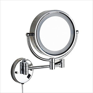MMWYC Specchio for Trucco a LED/Specchio telescopico Pieghevole for Bagno/Specchio di Bellezza/Specchio bifacciale da Parete for Bagno, 8 Pollici