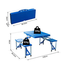 homcom Outsunny Tavolino da Campeggio con 4 sedie Richiudibile a Valigetta in Alluminio