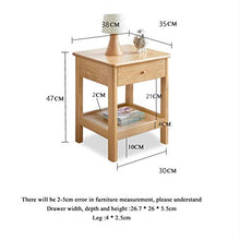 Outtw Comodino,Tavolino Laterale Composto da Comodino in Legno Massello, Tavolino Frontale con Vano Aperto retrò, Comodino per Stoccaggio per Ripiano con 1 Cassetto, Tavolo Quadrato (Color : Natural)