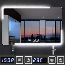 Specchio da Bagno Illuminato retroilluminato a LED riscaldato da 1000 x 750 mm con Luce e Dispositivo di disappannamento e sensore/Doppio Tocco + Tempo di commutazione del Display della temperatur